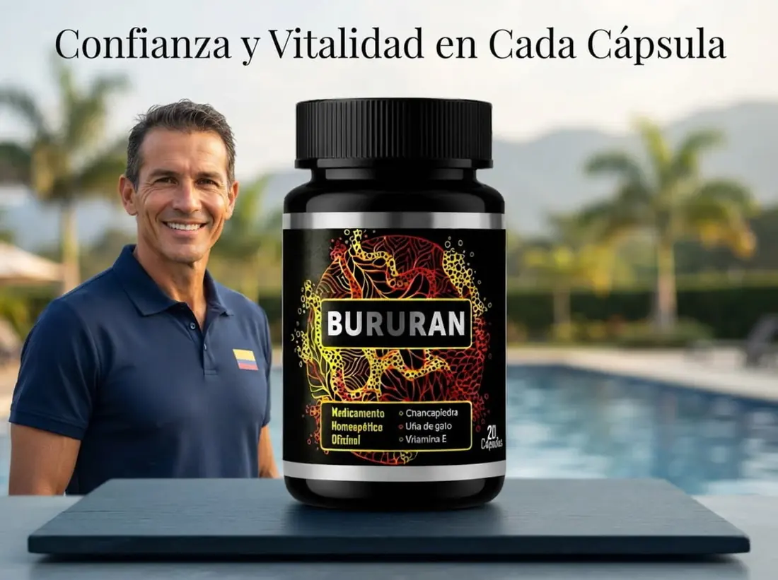 Nadador adulto junto al envase de Bururan Colombia